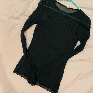Urban Outfitters sheer black top long sleeve